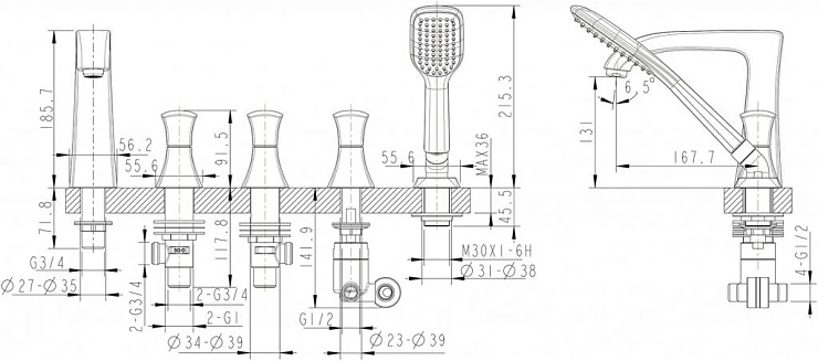 Душевая стойка Bravat Source F9173218CP-A-ENG хром