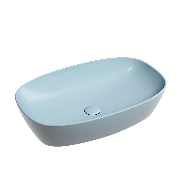Раковина накладная Ceramica nova Element 600*380*138мм CN6049ML голубая матовая