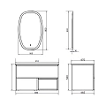 Тумба с раковиной Comforty Мальме 90 00-00004200CF дуб дымчатый