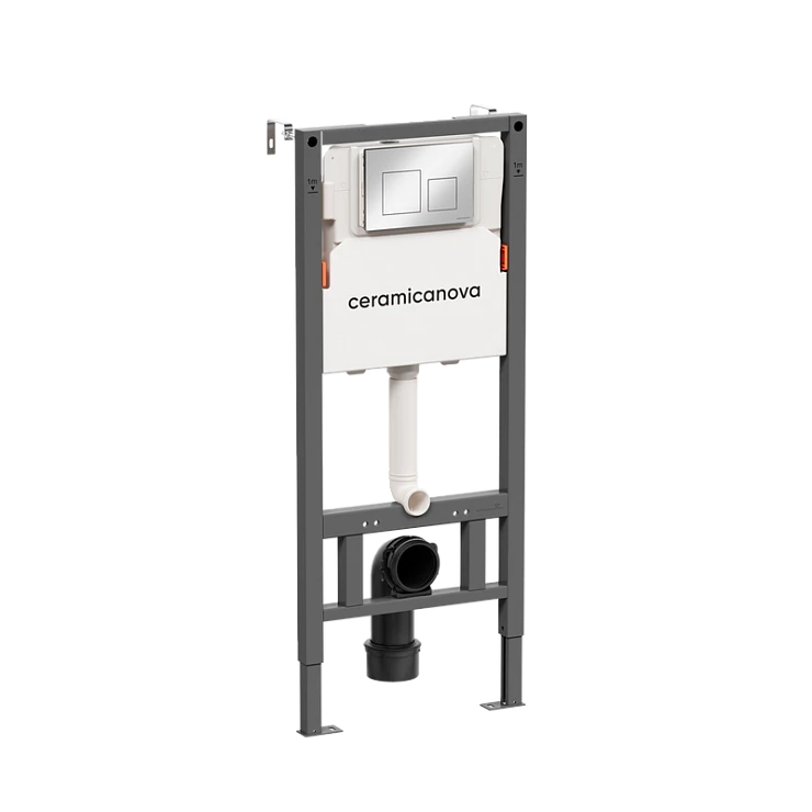 Комплект инсталляции Ceramica Nova CN121002CH с унитазом CN3005, кнопка хром глянец