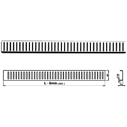 Решетка AlcaPlast Pure 65 PURE-650L хром