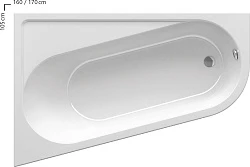 Акриловая ванна Ravak Chrome 170x105 правосторонняя CA41000000 R белая глянцевая