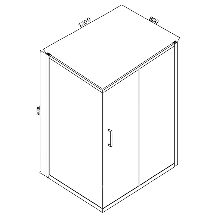Душевой уголок Bravat Line 120x80см BS120.3101A профиль хром, стекло прозрачное