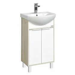 Тумба под раковину Aquaton Рико 50 1A212401RIB90 белая / ясень фабрик