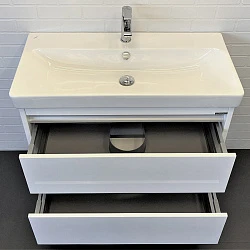 Тумба с раковиной Comforty Дублин 90 00-00005213CF белая глянцевая