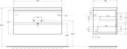 Тумба с раковиной Cezares Molveno 100 legno bianco