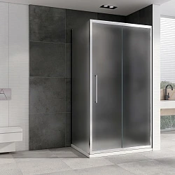 Душевой уголок ABBER Schwarzer Diamant 130х75см AG30130MH-S75M профиль хром, стекло матовое