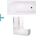 Акриловая ванна Aquanet Nord 140x70 со шторкой Aquanet Alfa 4 NF6222-pivot 170193 + 196049 белая