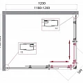 Душевой уголок BelBagno Uno 120x80см UNO-195-AH-2-120/80-C-Cr профиль хром, стекло прозрачное