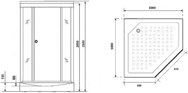 Душевая кабина Niagara Luxe 100x100см NG-7702DG профиль золото