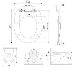Унитаз подвесной AM.PM Sense C741700SC белый глянец