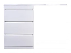Тумба с раковиной Style Line Даллас 130 напольная, левая, белый глянец