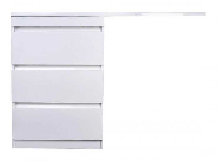 Тумба с раковиной Style Line Даллас 130 напольная, левая, белый глянец