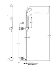 Душевая стойка Bravat Arc D224K-ENG черная