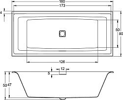Акриловая ванна Riho Still Square 180x80 B099003005 правая, белая глянцевая