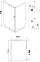 Душевой уголок Niagara Nova 100x80см NG-83-10AB-A80B профиль черный, стекло прозрачное