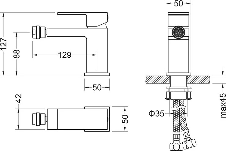 Смеситель для биде Timo Selene 2062/17F золото