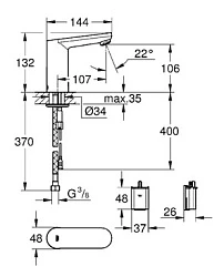 Смеситель для раковины Grohe Eurosmart Cosmopolitan E 36330001 хром