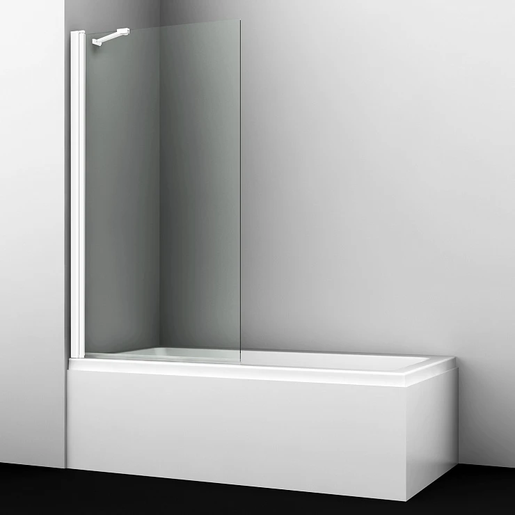 Шторка на ванну Wasserkraft Berkel 80x140см 48P01-80WHITE fixed профиль белый,