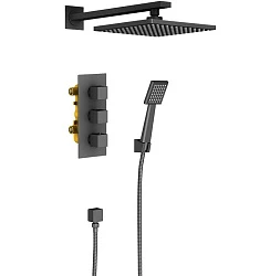 Душевой комплект Timo Tetra-thermo SX-0179/03SM с внутренней частью, черный