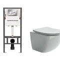 Комплект инсталляции Ceramica Nova CN121001CH с унитазом CN3009, кнопка хром глянец