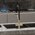 Смеситель для кухни Sancos Dora SC4003BG брашированное золото/черный