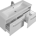 Тумба с раковиной Aquaton Мадрид 100 с 2 ящиками, белая