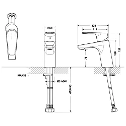 Смеситель для раковины Bravat Line F15299C-1 хром