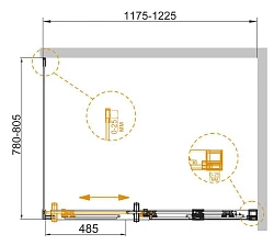 Душевой уголок Cezares Duet Soft 120x80см DUET SOFT-AH-1-120/80-C-Cr профиль хром, стекло прозрачное