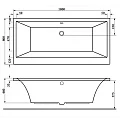 Акриловая ванна BERGES TARI 180x80 с каркасом 050031 белая глянцевая
