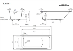 Ванна из искусственного камня Salini ORLANDA 180x80 встраиваемая 102012M белая матовая