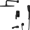 Душевая дверь в нишу Vegas Glass GPS NOVO 90 02М 01 L черный матовый, стекло прозрачное