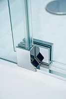 Душевой уголок Cezares Slider 100x100см SLIDER-R-2-90/100-GRIGIO-NERO профиль черный, стекло серое