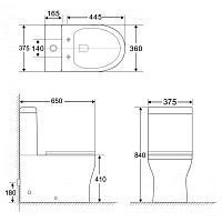 Чаша для унитаза напольного BelBagno ANCONA BB1224CPR-P