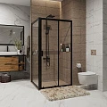 Душевой уголок Niagara Nova 110x90см NG-82-11AB-A90B профиль черный, стекло прозрачное