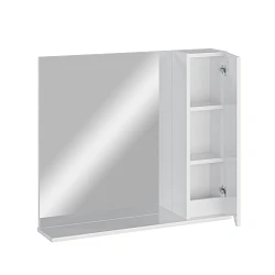 Зеркальный шкаф подвесной SanStar Каскад 80 для ванной комнаты белый