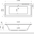 Акриловая ванна Excellent Pryzmat 170x75 WAEX.PRY17WHS белая глянцевая