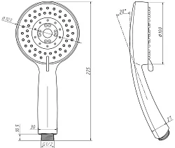 Душевая лейка Aquanet Round AF210-81R-S