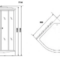 Душевая кабина Niagara Luxe 90x90см NGL-7715G профиль золото