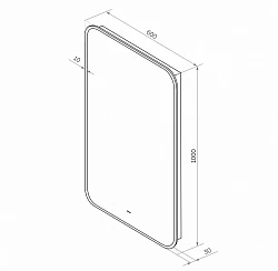 Зеркало Art&max Siena AM-Sie-600-1000-DS-F с подсветкой, черное
