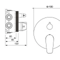 Смеситель для ванны с душем Aquatek Бетта AQ1147MB с внутренней частью, матовый черный