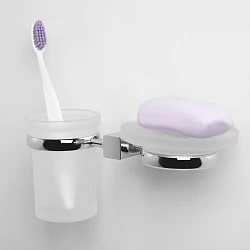 Стакан Wasserkraft Lippe K-6526 с мыльницей, хром