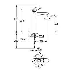 Смеситель для раковины Grohe Eurostyle New 23570003 хром