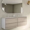 Раковина двойная встраиваемая Cezares Solid Surface 120см 50229 белая