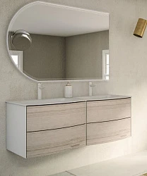 Раковина двойная встраиваемая Cezares Solid Surface 120см 50229 белая