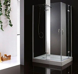 Душевой уголок Cezares Bergamo 100x90см BERGAMO-W-AH-2-100/90-P-Cr-L профиль хром, стекло рифленое