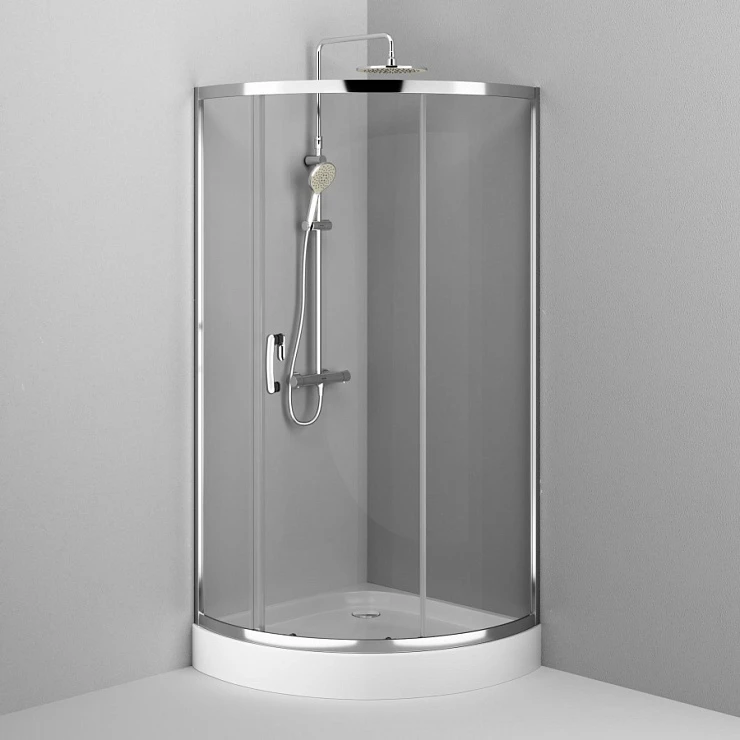 Душевой уголок AM.PM Like 90x90см W83G-315-090CT профиль серебро, стекло прозрачное