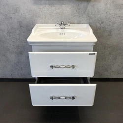 Тумба с раковиной Comforty Неаполь 65 00004148729CF белая глянцевая