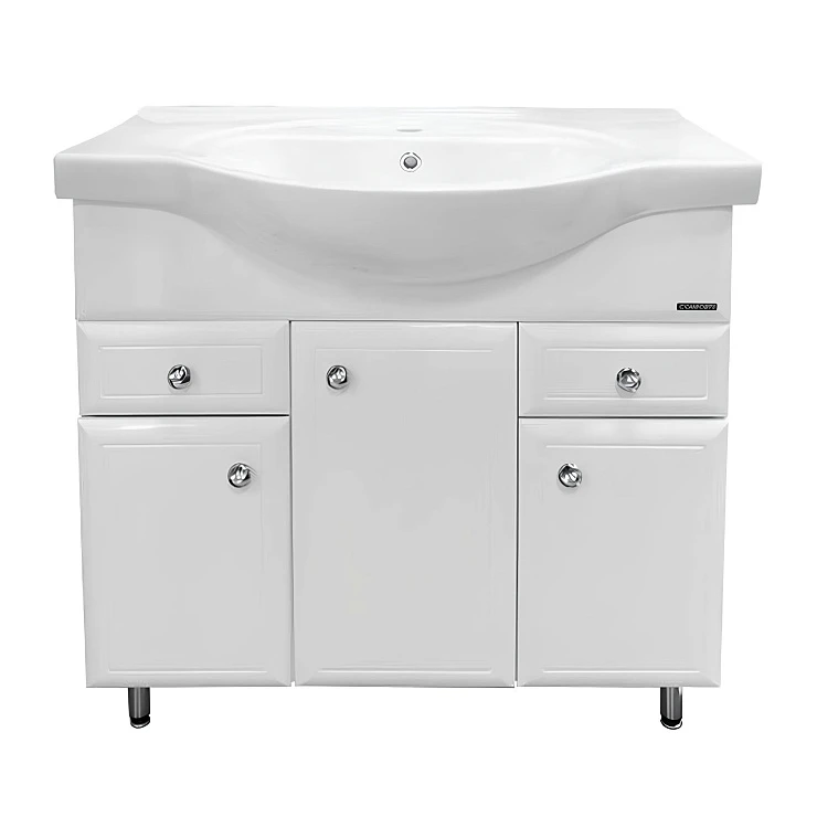 Тумба с раковиной Comforty Сочи 85 00004134639CF белая глянцевая