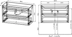 Тумба под раковину Style Line Марелла 60 СС-00002406 антискрейтч серый